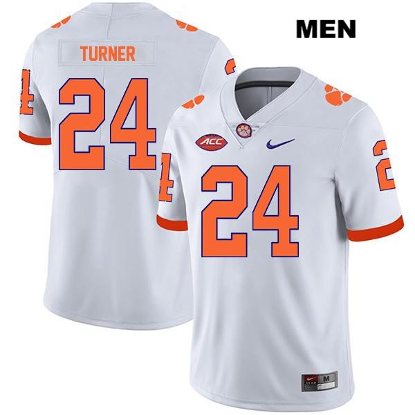 Men's Clemson Tigers #24 Nolan Turner Stitched White Legend Authentic Nike NCAA College Football Jersey ZZE3246OG